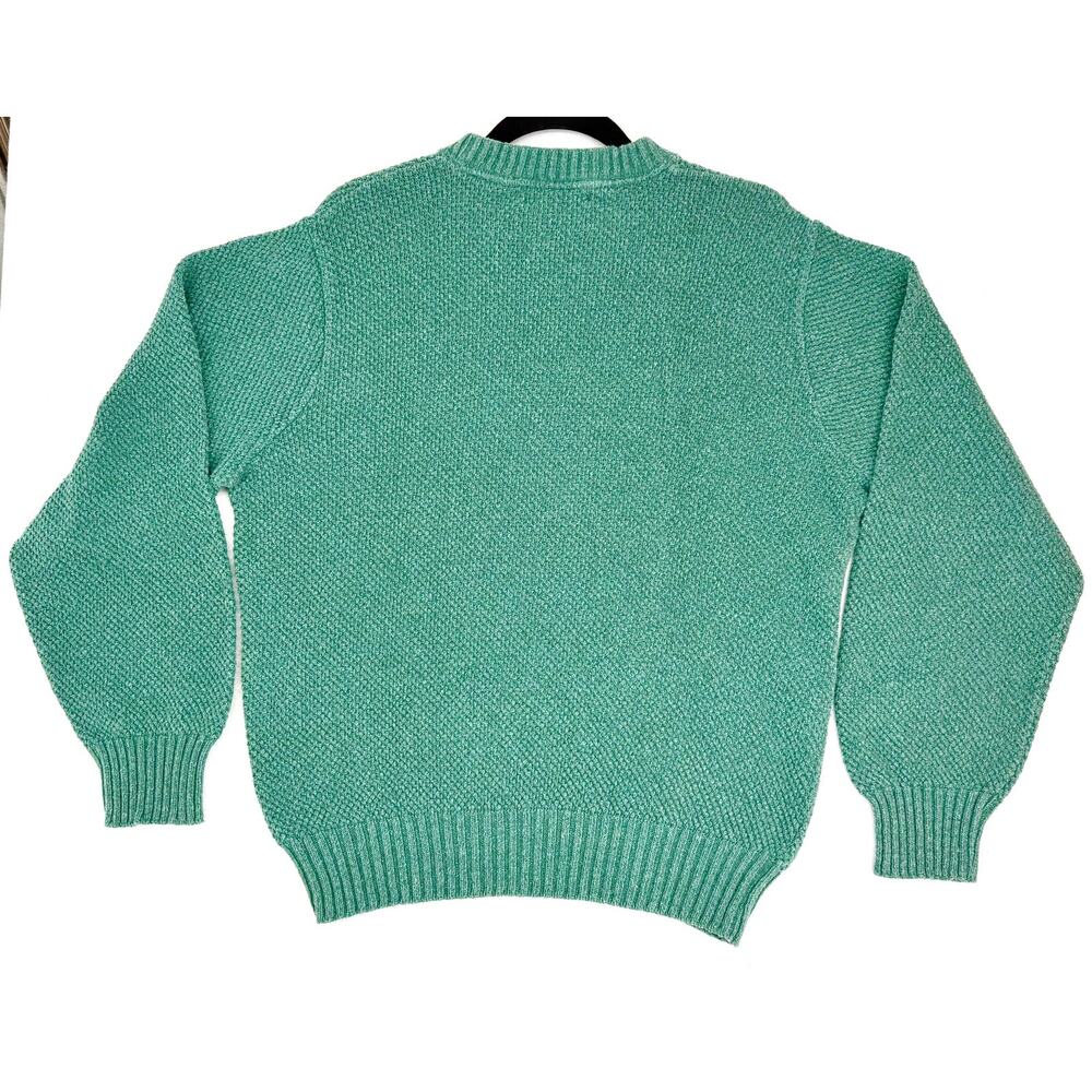Geoffrey Beene Green Waffle Weave Fishermen Grampacore Sweater L - Picture 3 of 6